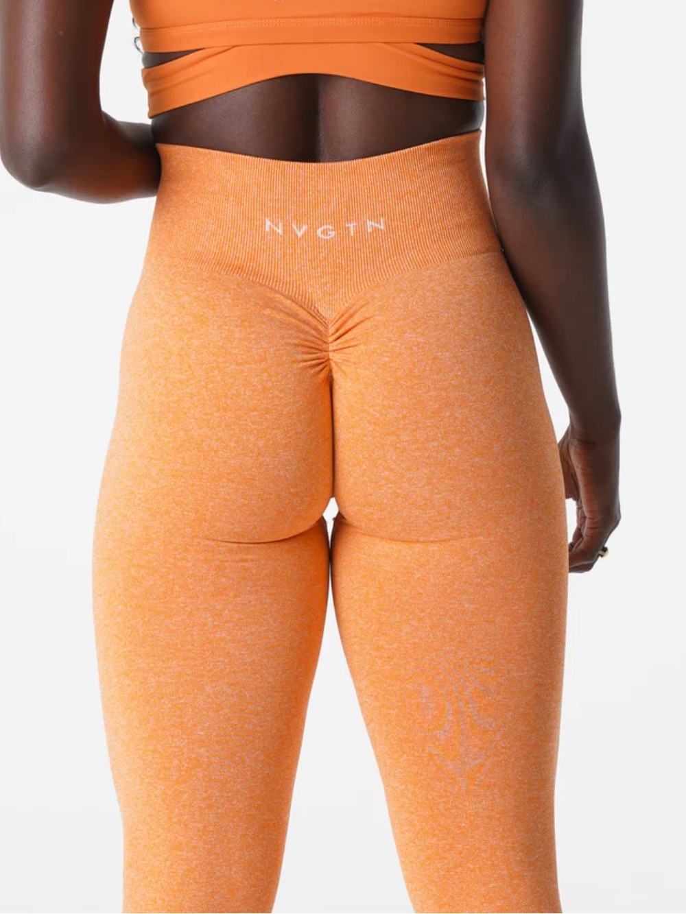 NVGTN Orange Seamless Scrunch Leggings